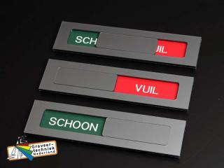 Schuifhouder schoon-vuil kunststof zilver metallic 120x30mm.